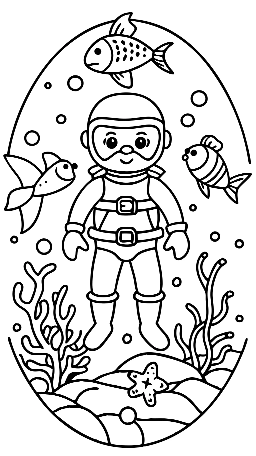 diver coloring page